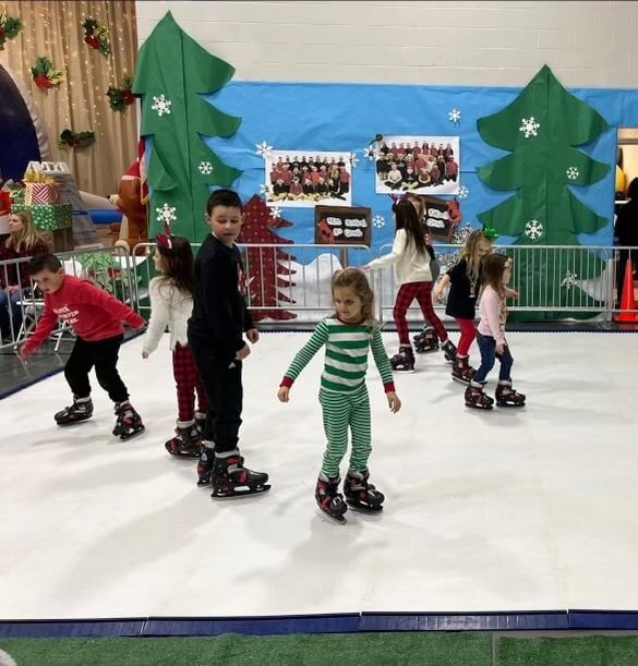 Crowd enjoying rink